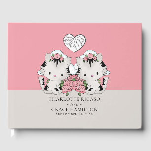 Livro De Visitas Casamento alegre temático personalizado do gato d