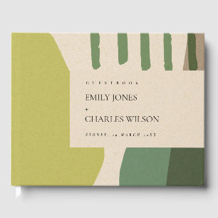 LIVRO DE VISITAS CASAMENTO ARTÍSTICO DE KRAFT VERDE LIMÃO MODERNA