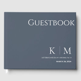 Livro De Visitas Casamento Azul e Branco