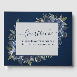 Livro De Visitas Casamento Azul Empoeirado Champanhe Marfim
