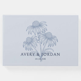 Livro De Visitas Casamento Azul Pó-De-Ferro-Vidro Elegante