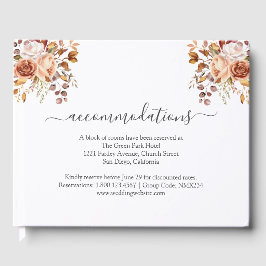 Livro De Visitas Casamento Boho Rústico Country de Outono de Folhas