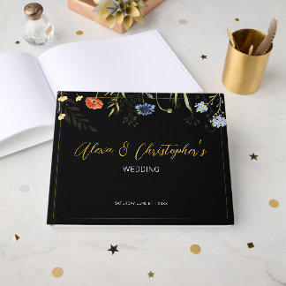 Livro De Visitas Casamento Botânico Boho de Flor Silvestre Temperam