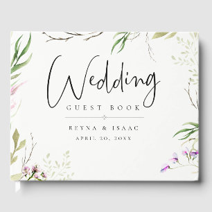 Livro De Visitas Casamento Botânico Elegante