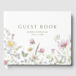 Livro De Visitas Casamento Botânico Elegante de Pastel Molho Pastel