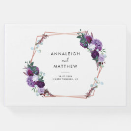 Livro De Visitas Casamento Botânico Roxo Floral
