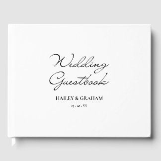 Livro De Visitas Casamento Branco da Caligrafia Mínima do Script Cl