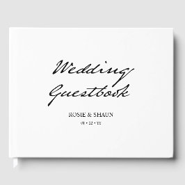 Livro De Visitas Casamento Branco da Caligrafia Minimalista de Scri
