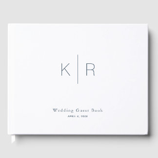 Livro De Visitas Casamento Branco Moderno Minimalista Simples