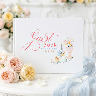 Livro De Visitas Casamento caprichoso funky floral peculiar desenha