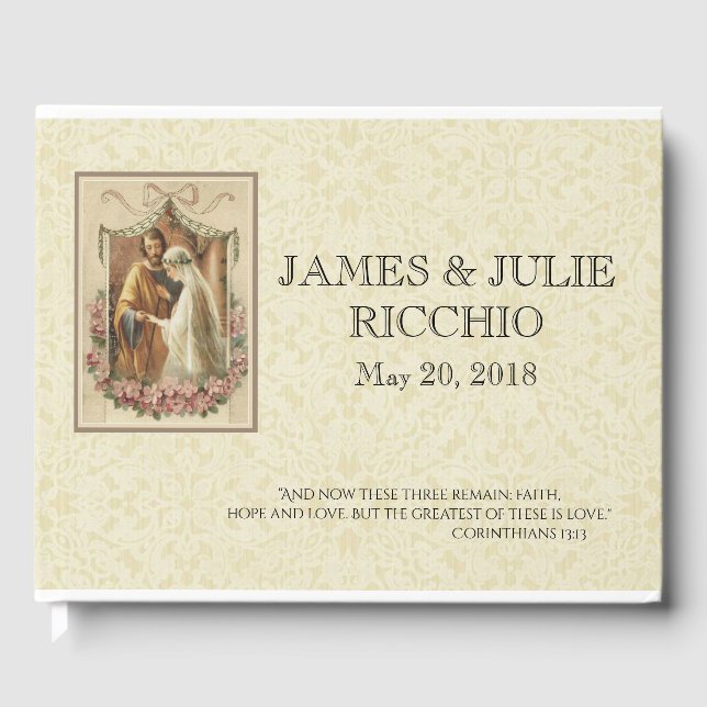 Livro De Visitas Casamento Católico Tradicional, Virgem Abençoada M (Frente)