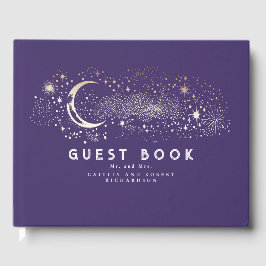 Livro De Visitas Casamento Celestial da Noite Estelar Crescente