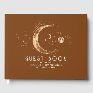 Livro De Visitas Casamento Celestial da Noite Estelar Crescente