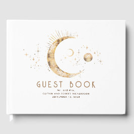 Livro De Visitas Casamento Celestial da Noite Estelar Crescente