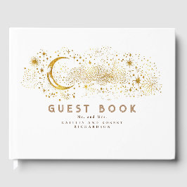 Livro De Visitas Casamento Celestial da Noite Estelar Crescente