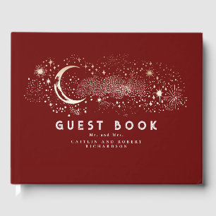 Livro De Visitas Casamento Celestial da Noite Estelar Crescente