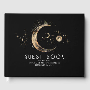 Livro De Visitas Casamento Celestial da Noite Estelar Crescente