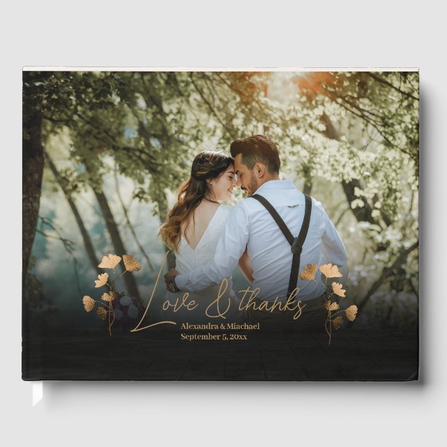 Livro De Visitas Casamento Celestial de Ouro Preto Místico (Frente)