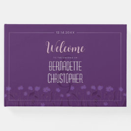 Livro De Visitas Casamento Chic Moderno Elegante Simples Lavanda Ro