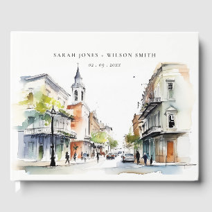 Livro De Visitas Casamento Chic New Orleans Louisiana Watercolor