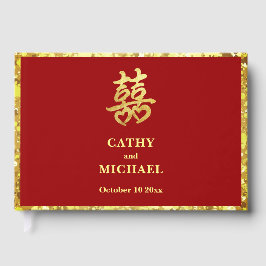 Livro De Visitas Casamento chinês dupla felicidade coração formal v