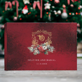 Livro De Visitas Casamento Clássico de Crest Floral Monograma