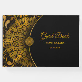 Livro De Visitas Casamento clássico de luxo elegante com mandala tr