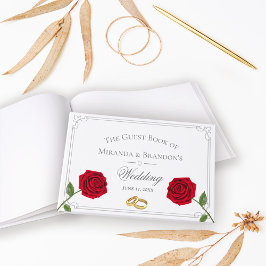 Livro De Visitas Casamento Clássico Floral Simples Elegante