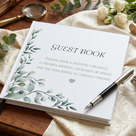 Livro De Visitas Casamento Clássico Moderno com Estética Suave e El