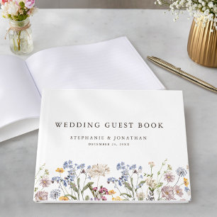 Livro De Visitas Casamento Colorido de Primavera Wildflower Meadow