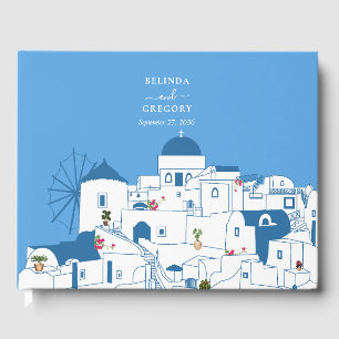 Livro De Visitas Casamento com a ilha grega de destino Santorini