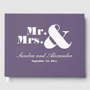 Livro De Visitas Casamento com ametista de uva púrpura Chic