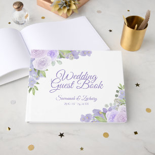 Livro De Visitas Casamento com Bicho de Lavanda Roxo Roxo