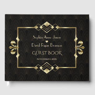 Livro De Visitas Casamento com Deco em Arte Dourada Glamorous 20