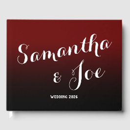 Livro De Visitas Casamento com Efeito Ombre Burgundy e Preto