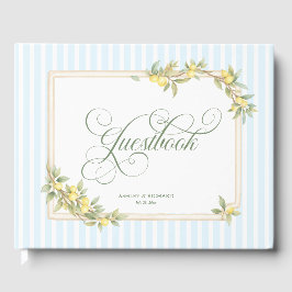 Livro De Visitas Casamento com Faixa Costeira de Limão Mediterrâneo