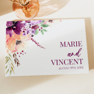 Livro De Visitas Casamento com Flor Floral Violeta Roxo