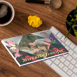 Livro De Visitas Casamento com Foto Personalizada Minimalista Flora