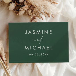 Livro De Visitas Casamento com Foto Verde Moderno