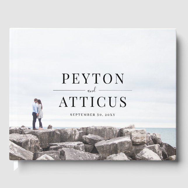 Livro De Visitas Casamento com Fotografia do Noivado Atmosfera (Frente)