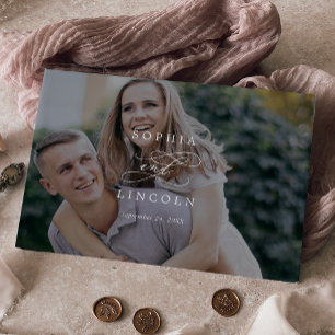 Livro De Visitas Casamento com Fotografias Românticas Monograma Esc