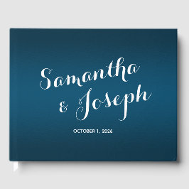 Livro De Visitas Casamento com Gradiente Azul Oceano