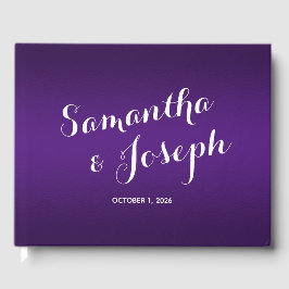 Livro De Visitas Casamento com Gradiente Roxo Real