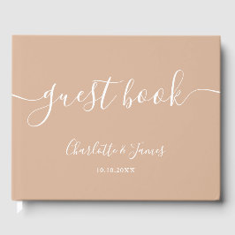 Livro De Visitas Casamento com Letra de Assinatura Tan Taupe