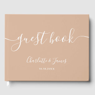 Livro De Visitas Casamento com Letra de Assinatura Tan Taupe