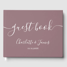 Livro De Visitas Casamento com Letra de Cursiva Roxa