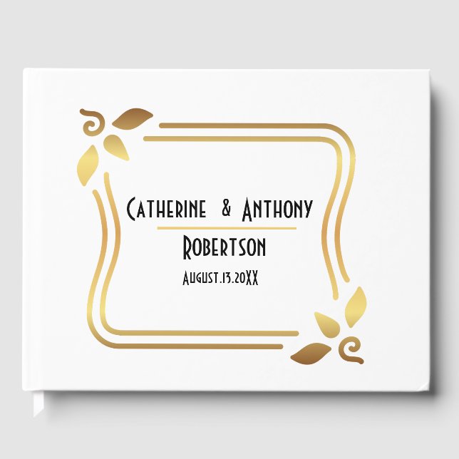 Livro De Visitas Casamento com Letra Script Preta Moderna Simples (Frente)