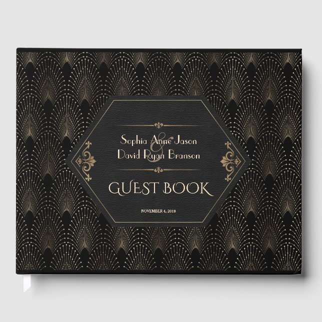Livro De Visitas Casamento com o Excelente Negro Dourado Real Gatsb (Frente)