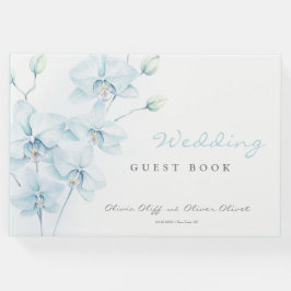 Livro De Visitas Casamento com Orquídea Azul Suave