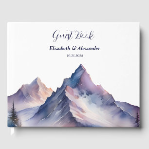 Livro De Visitas Casamento com paisagens cobertas de neve